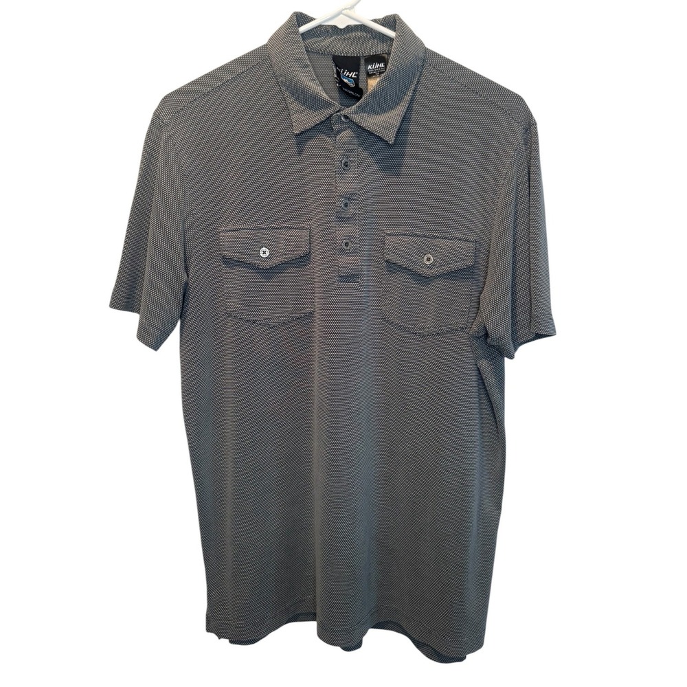 Kuhl Mens Gray ProModal Short Sleeve Polo Shirt Dual Chest Pockets‎ Size Small